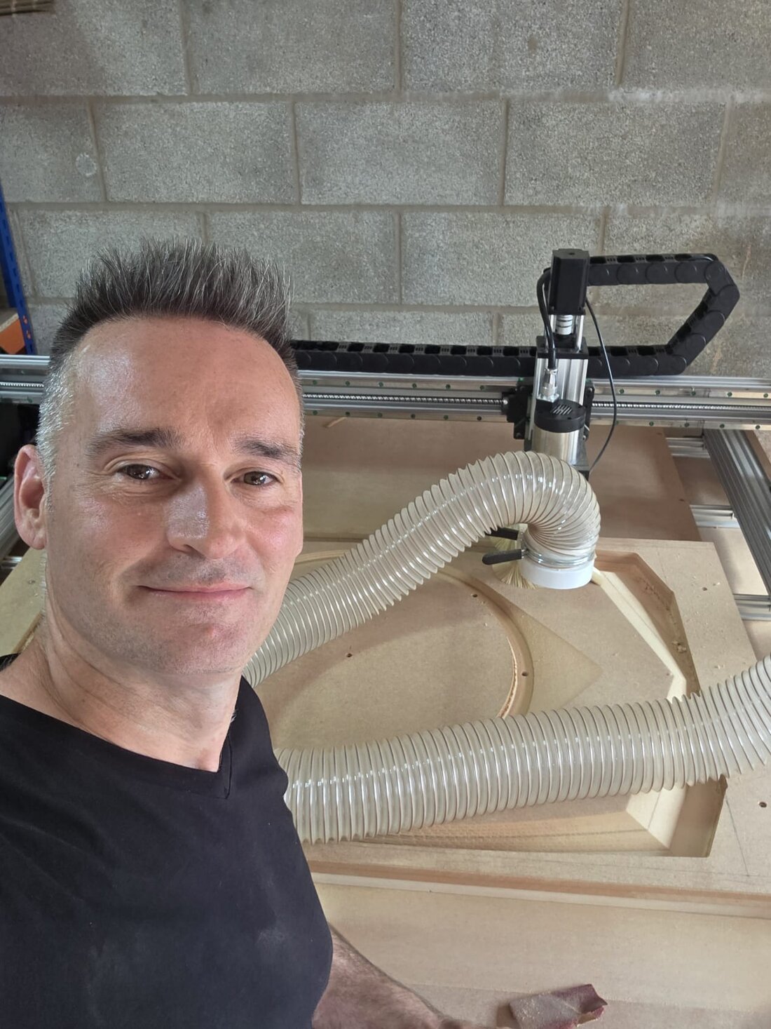Mark at the XOP CNC machine in the Staffordshire workshop