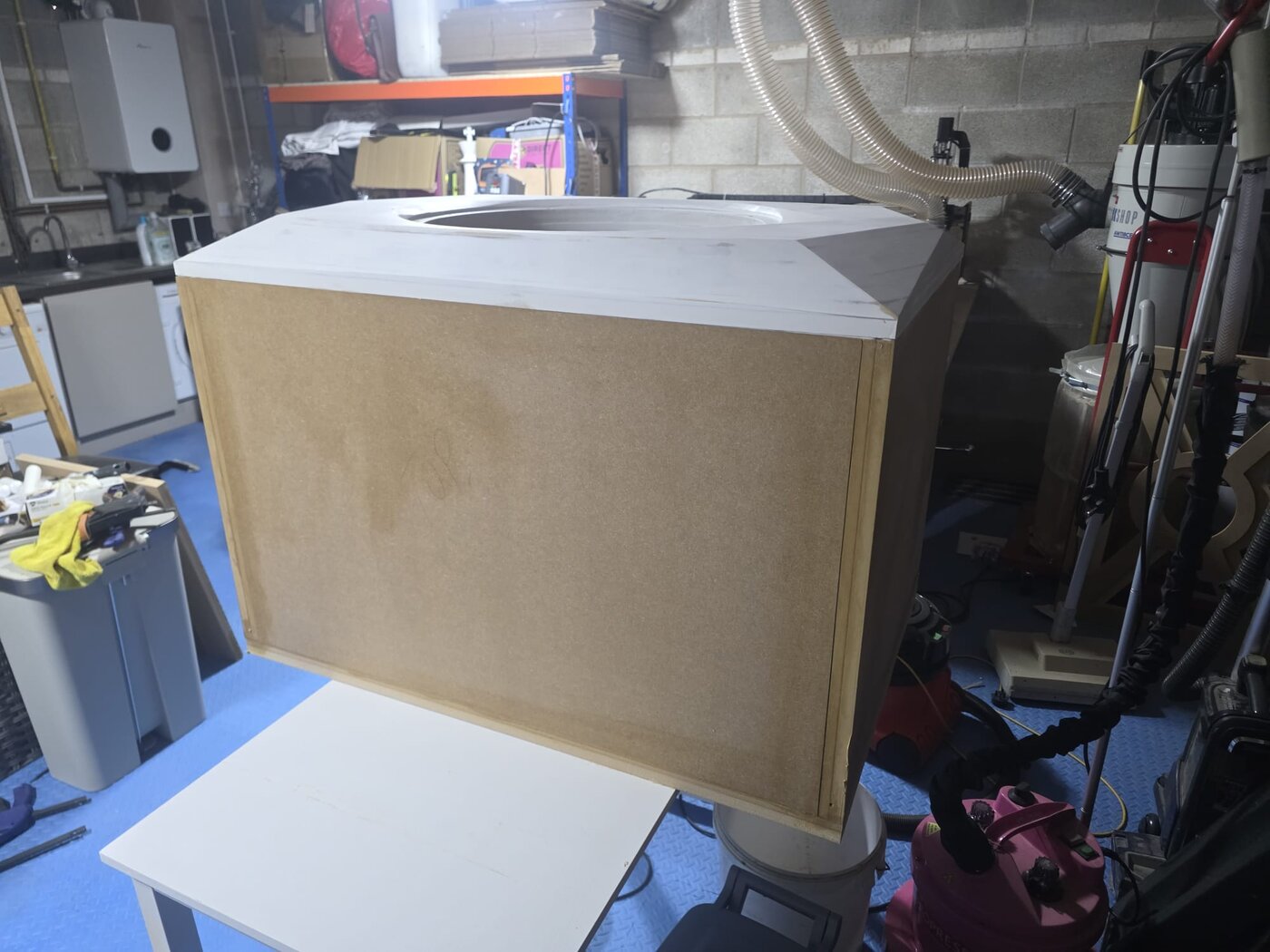 A near-complete XOP AP1-S subwoofer cabinet